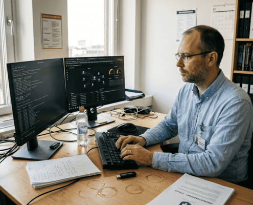 Penetrationstest för företagsnätverk 2026: en vital säkerhetsåtgärd 8 En IT-expert granskar företagets nätverk för att säkerställa att säkerheten håller högsta standard.